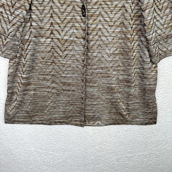 Chico’s Collection Metallic Chevron Open Front Jacket Size 3 (XL/16) - Picture 4 of 16